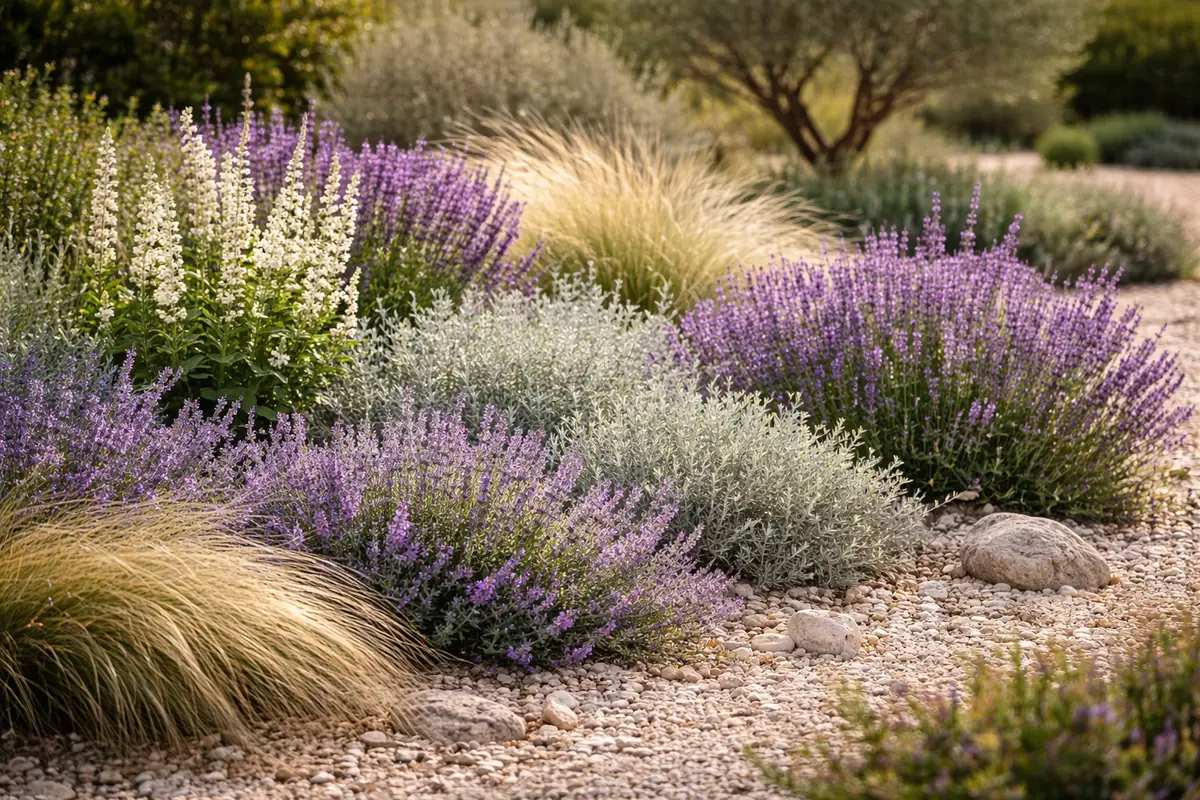 composition-de-massif-mediterraneen-blanc-violet-feuillage-argente