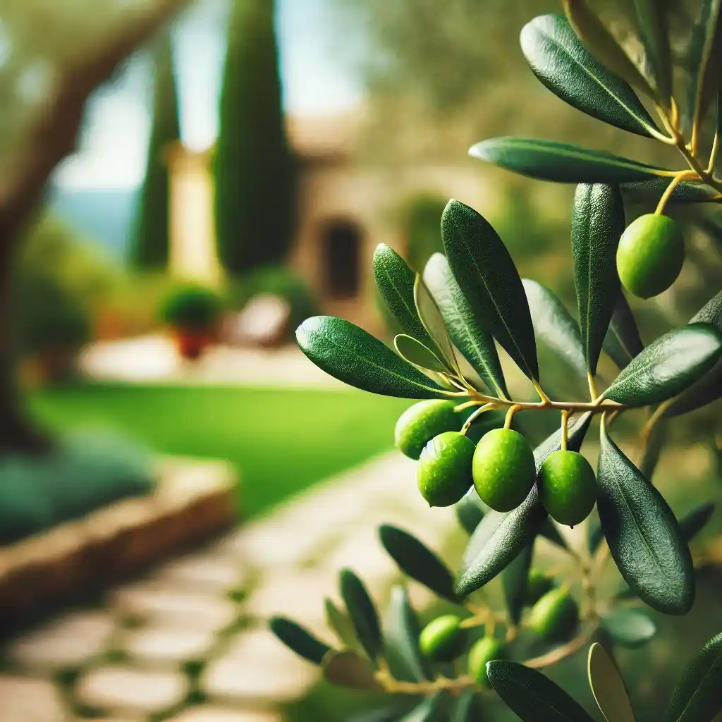 Lavande-Une plante de lavande dans un jardin méditerranéen. La plante est en pleine floraison avec des fleurs violettes éclatantes et des tiges vertes, capturées dans une photo macro